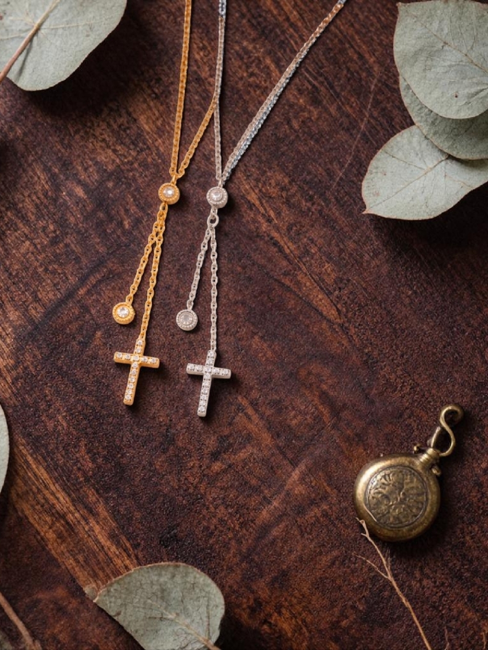 Cross Drop Necklace — Gold Or Silver Layered Pendant